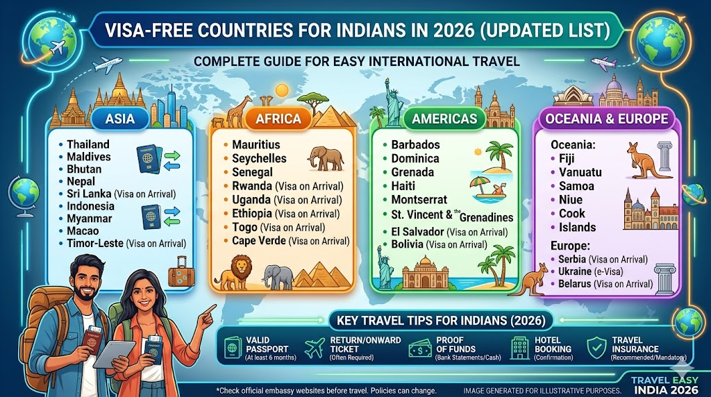 visa free countries for indians in 2026