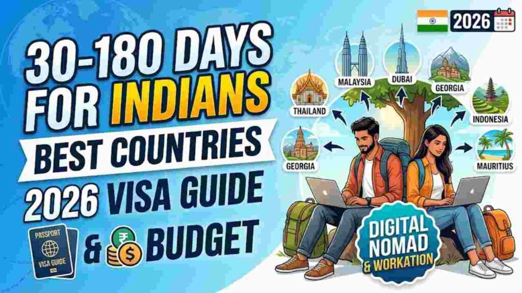 Best Countries Where Indians Can Stay for 30–180 Days in 2026: Visa Rules, Budget, Digital Nomad Options & Workation Guide