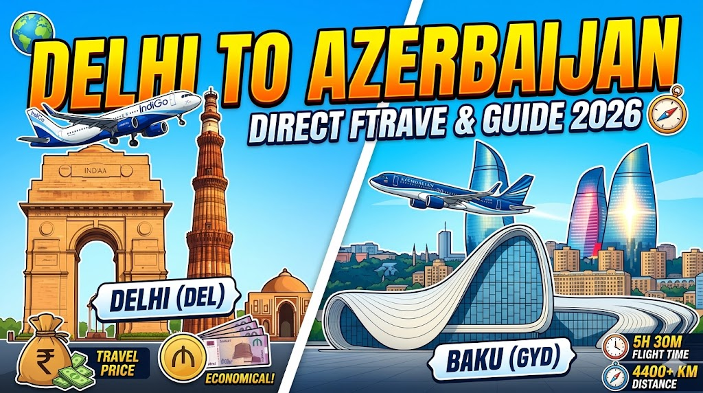 Delhi to Azerbaijan Travel Guide 2026 – Flight, Distance, Time & Price