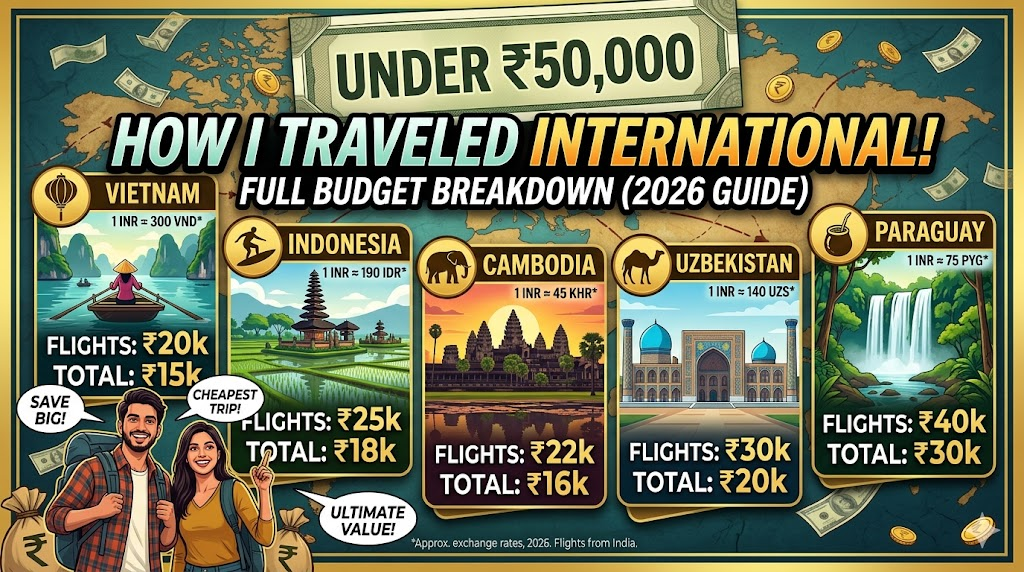 How I Traveled international trip Under ₹50,000 – Full Budget Breakdown (2026 Guide)
