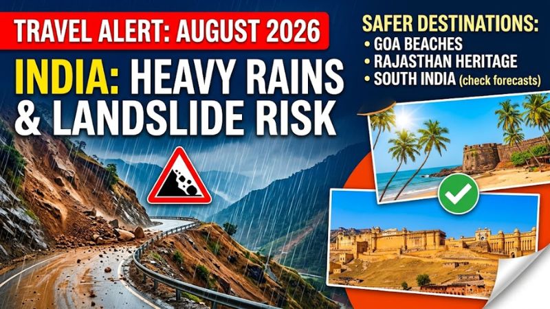 India Travel Alert August 2026: Heavy Rain, Landslide Risk & Safer Destinations